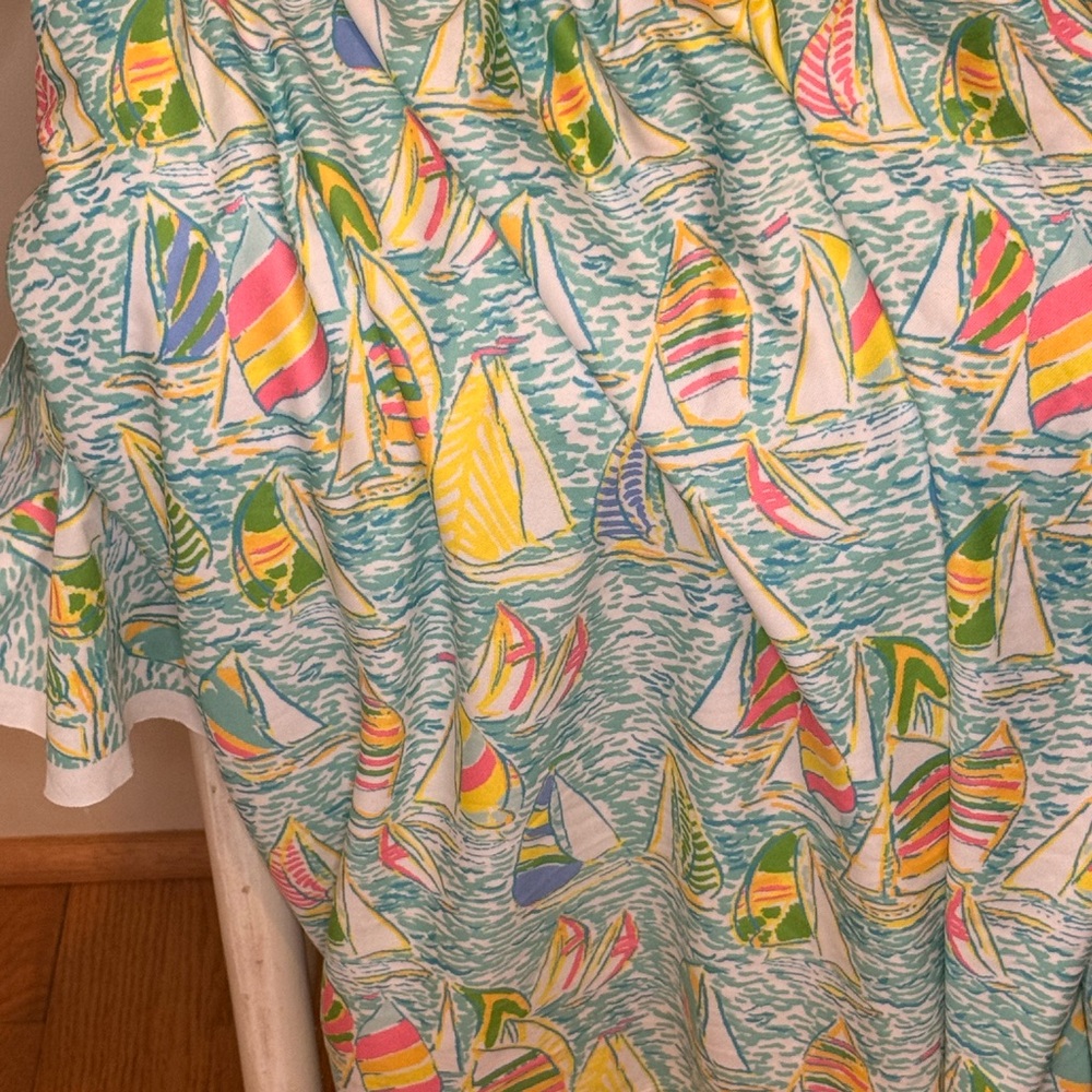 Lilly Pulitzer “You gotta Regatta” PrintCrib Skirt, Sheet, Extra Fabric